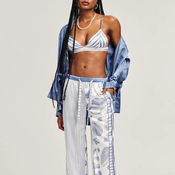 SER.O.YA Iris Silk Bralette Stripe Small NWT Festival Beach Coachella Y2K Rave - Picture 2 of 11